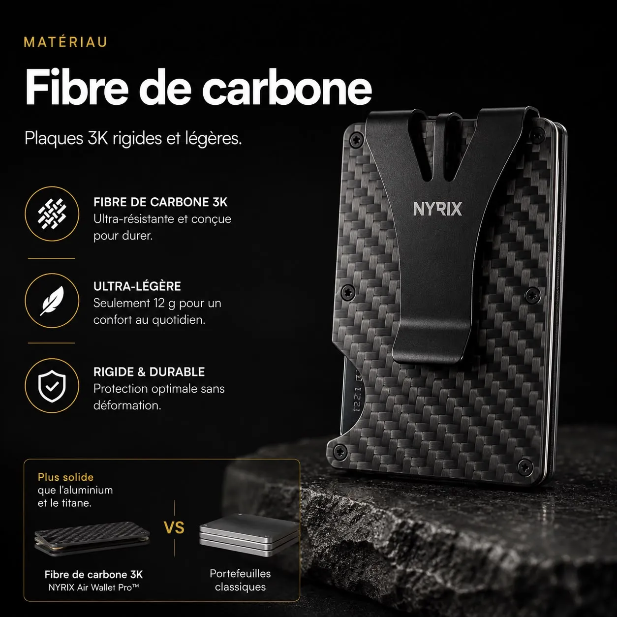 NYRIX Fibre de carbone 3K